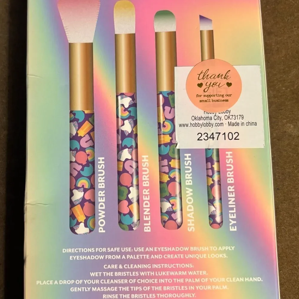 New Lucky Charms Makeup Brushes 4 Piece Set
